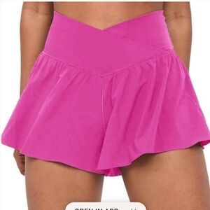 Aerie Hot Pink Crossover Shorts